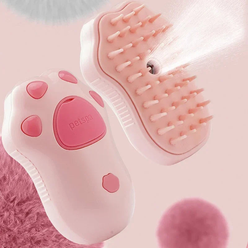 Cat Steam Brush Pet Massage Comb Cat Dog Comb Paw Shape Electric Spray Water Spray Cats Bath Brush Hair Grooming Supplies